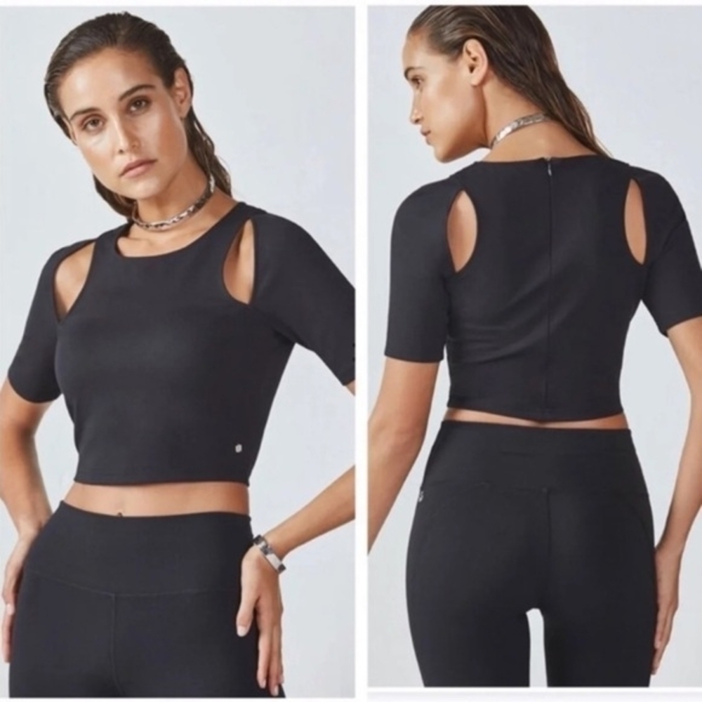 Black Cut-Out Women's Top